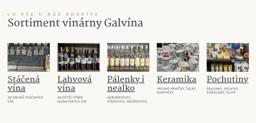 Sortiment vinotéky Galvína na novém webu - Vinotéka Galvína Bechyně
